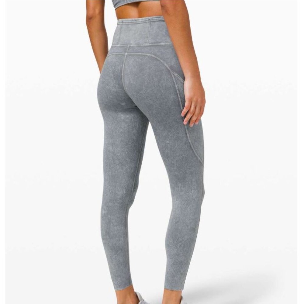 Lululemon Fast and Free Tight II 25" Ice Dye *Non-Reflective Ice Wash